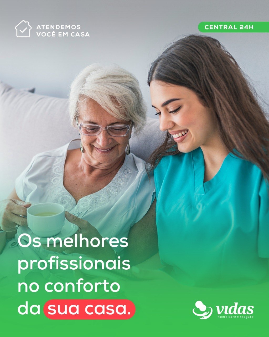Acompanhamento de profissionais de enfermagem 24 horas.